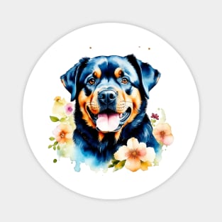 Rottweiler - Cute Watercolor Dog Magnet